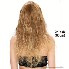 STfantasy Blonde Ombre Wig Natural Wave Long Curly Synthetic Hair