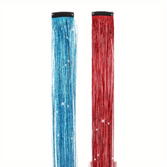 2pcs Y2K Tinsel Hair Extension 10 Colors Glitter Rainbow Synthetic Hair