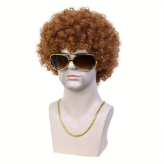 Brown Afro Kinky Curly Hair Wigs For Men