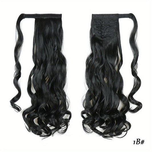 Curly Hair Extension Wrap Around Long Hairpiece Ash Blonde Ginger Brown