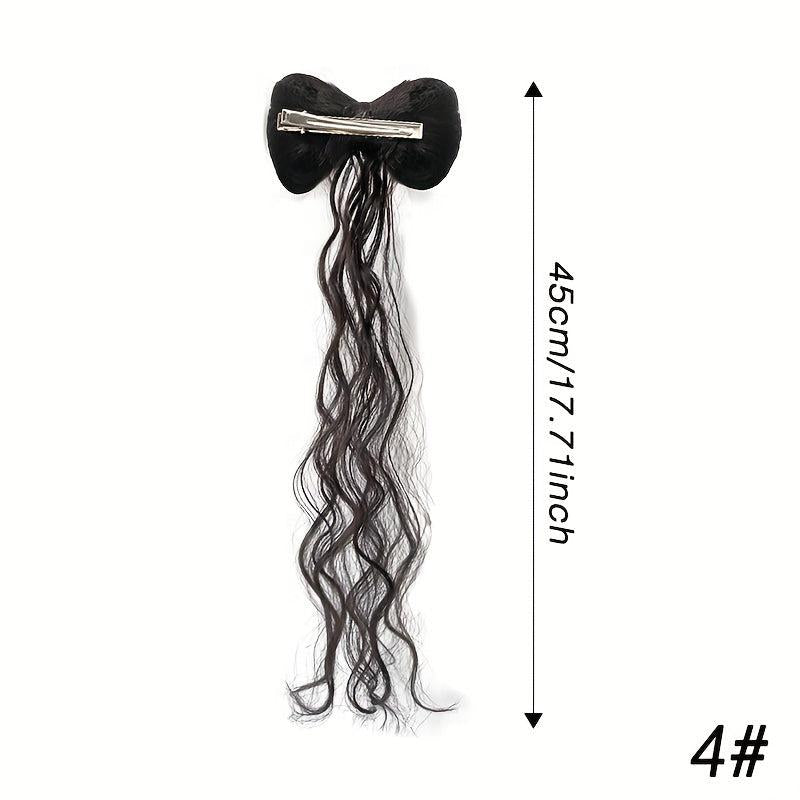Wavy Hairpiece Bowknot Half tie Ponytail Wig