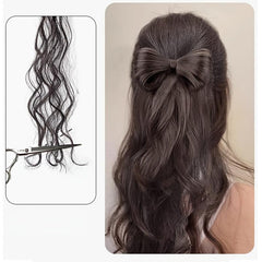 Wavy Hairpiece Bowknot Half tie Ponytail Wig