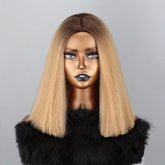 35 56 Cm Sky Straight Hair Bob Synthetic Fiber Wigs for Cosplay Party Halloween