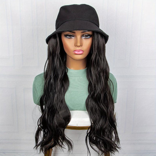 Long Wavy Synthetic Hair Wigs With Fisherman Hat
