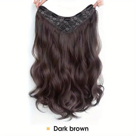 8 Cm Long Curly Hair Extensions With Invisible Wire Synthetic Hairpieces
