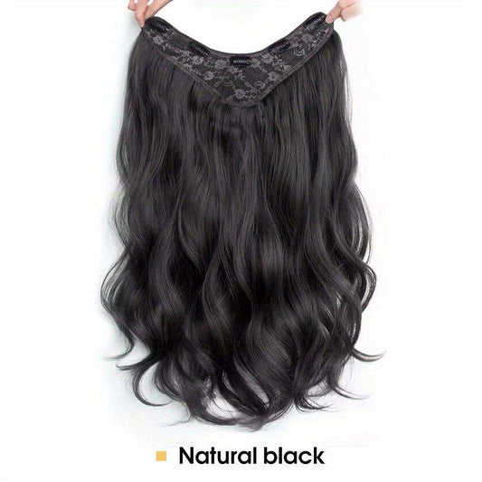 8 Cm Long Curly Hair Extensions With Invisible Wire Synthetic Hairpieces