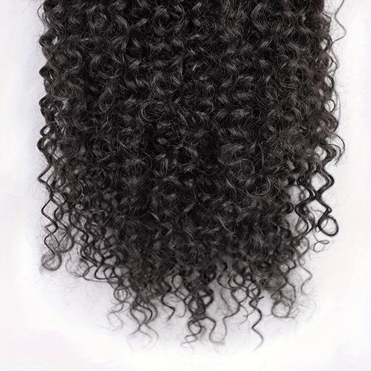 Afro Curly Kinky Human Hair Ponytail Extensions 20 32 71 12 Cm