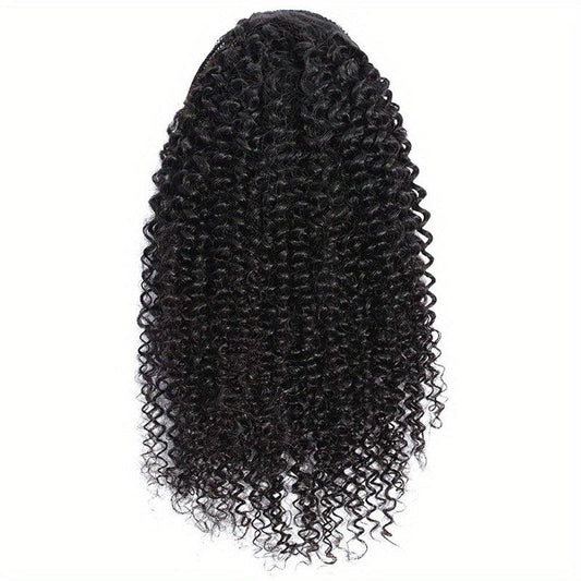 Afro Curly Kinky Human Hair Ponytail Extensions 20 32 71 12 Cm