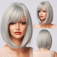 Short Blonde Bob Synthetic Wig Shoulder Length Straight Natural Look