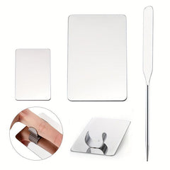 Makeup Foundation Spatula Stainless Steel Finger Ring Palette Stick Scraper