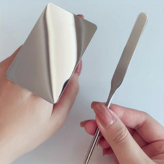 Makeup Foundation Spatula Stainless Steel Finger Ring Palette Stick Scraper