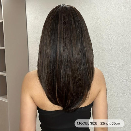 Long Straight Blonde Highlight Synthetic Wig for Daily Use