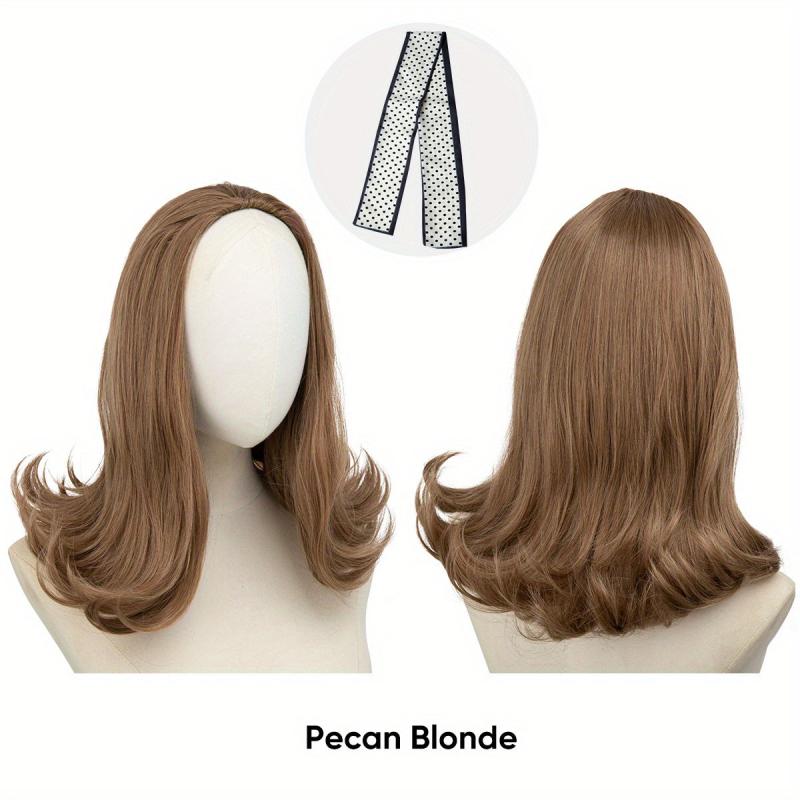 Half Wig Synthetic None Lace Heat Resistant Wig For Women 180 Density