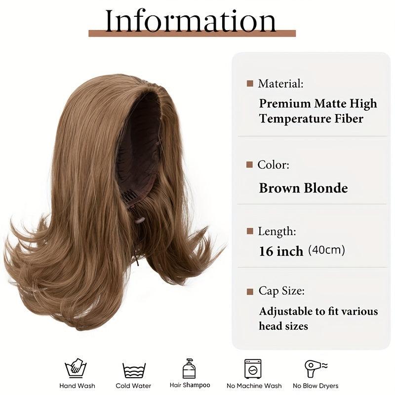 Half Wig Synthetic None Lace Heat Resistant Wig For Women 180 Density