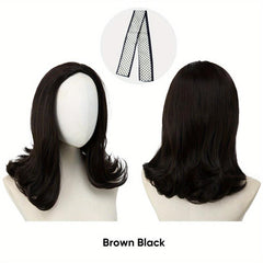 Half Wig Synthetic None Lace Heat Resistant Wig For Women 180 Density