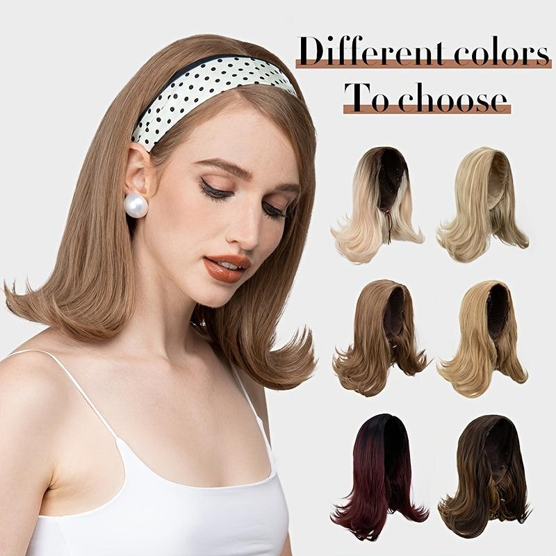 Half Wig Synthetic None Lace Heat Resistant Wig For Women 180 Density