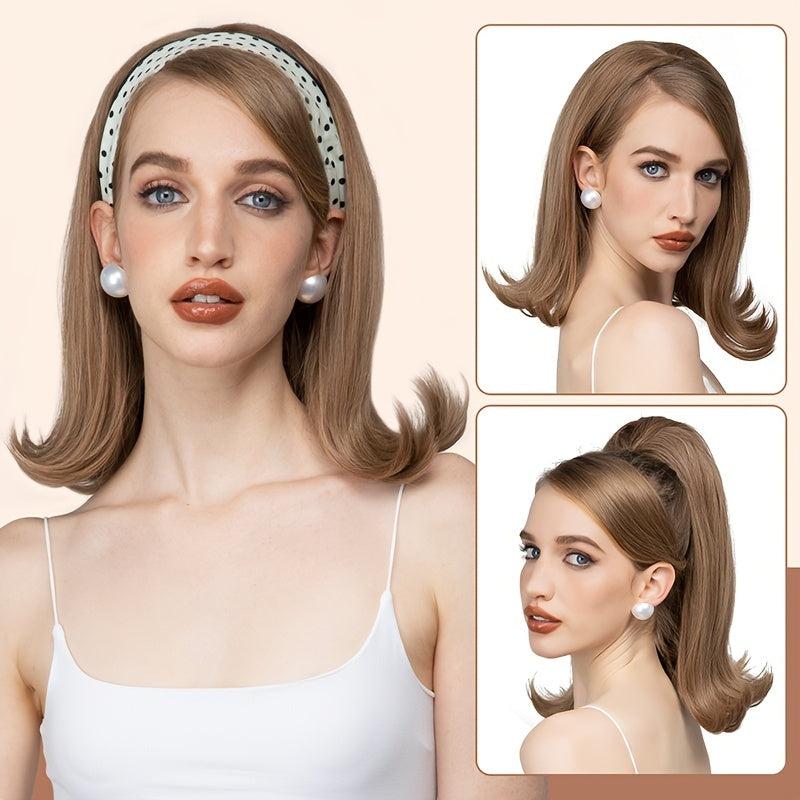 Half Wig Synthetic None Lace Heat Resistant Wig For Women 180 Density