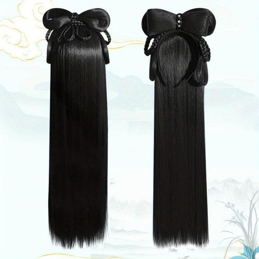 Chinese Style Headband Wig Synthetic Clip In Extensions