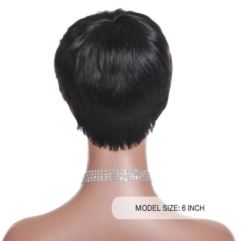 Short Pixie Cut Human Hair Wigs Non Lace Front Wigs