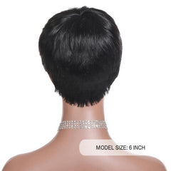 Short Pixie Cut Human Hair Wigs Non Lace Front Wigs