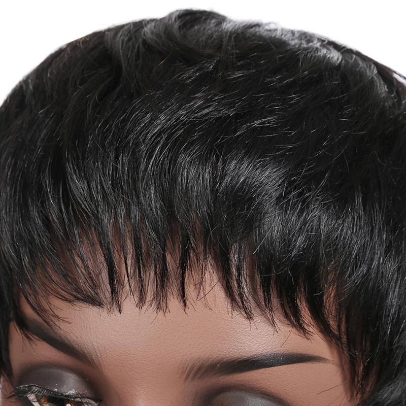 Short Pixie Cut Human Hair Wigs Non Lace Front Wigs