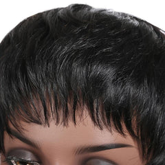 Short Pixie Cut Human Hair Wigs Non Lace Front Wigs