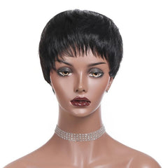 Short Pixie Cut Human Hair Wigs Non Lace Front Wigs