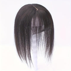 Human Hair Topper With Bangs Clip In Overhead Bangs Natural Hair Fringe