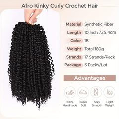 3 Packs Spring Twist Hair Braids Faux Locs Crochet Hair Extensions