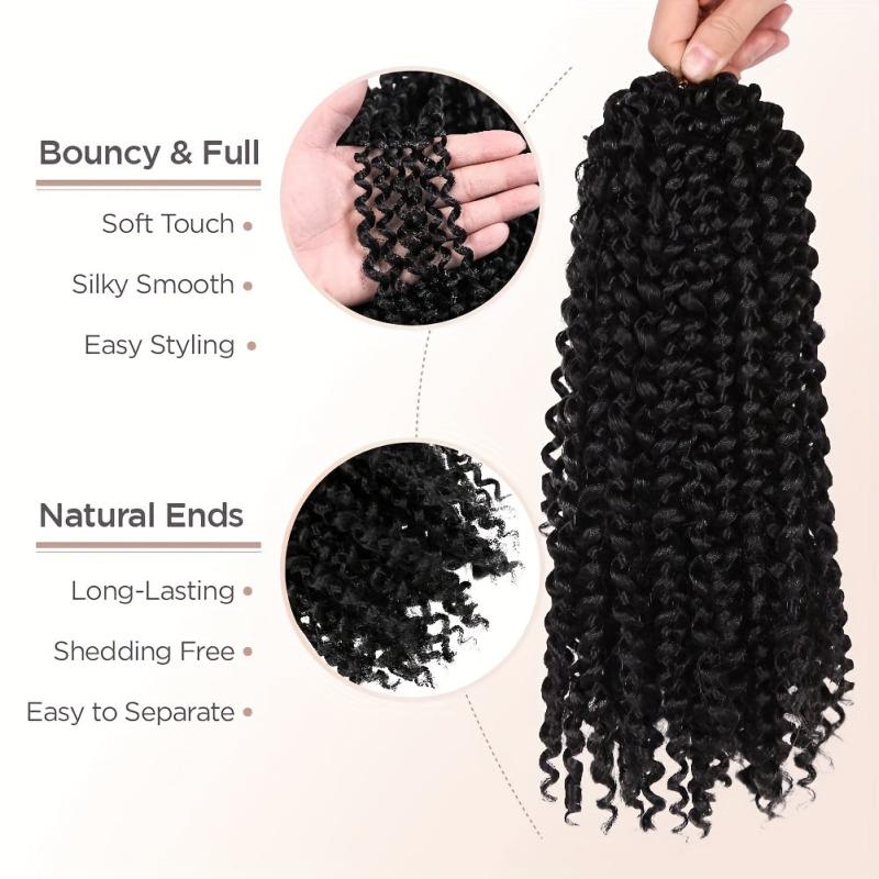 3 Packs Spring Twist Hair Braids Faux Locs Crochet Hair Extensions