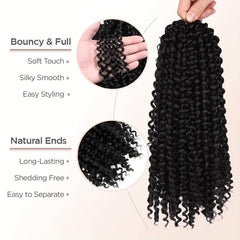 3 Packs Spring Twist Hair Braids Faux Locs Crochet Hair Extensions