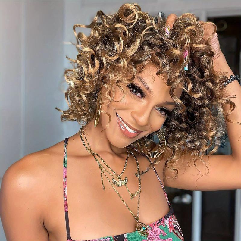 7 Packs Deep Wave Crochet Hair Extensions 20-32cm for Women Curly Braiding Hair