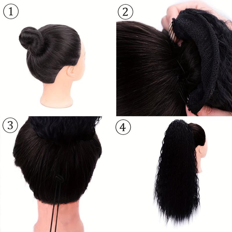 Kinky Curly Human Hair Clip In Ponytail Extension