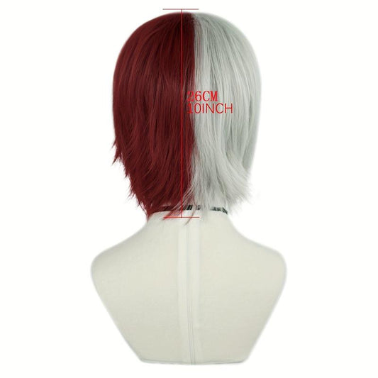 Red Synthetic Cosplay Wig For Halloween + 1pc Wig Cap