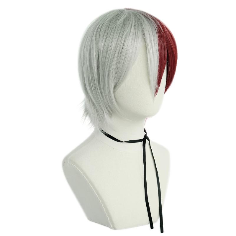 Red Synthetic Cosplay Wig For Halloween + 1pc Wig Cap