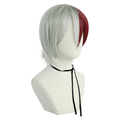 Red Synthetic Cosplay Wig For Halloween + 1pc Wig Cap