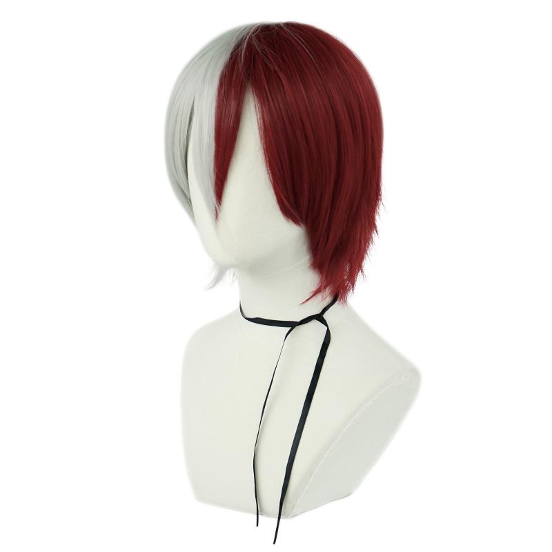 Red Synthetic Cosplay Wig For Halloween + 1pc Wig Cap