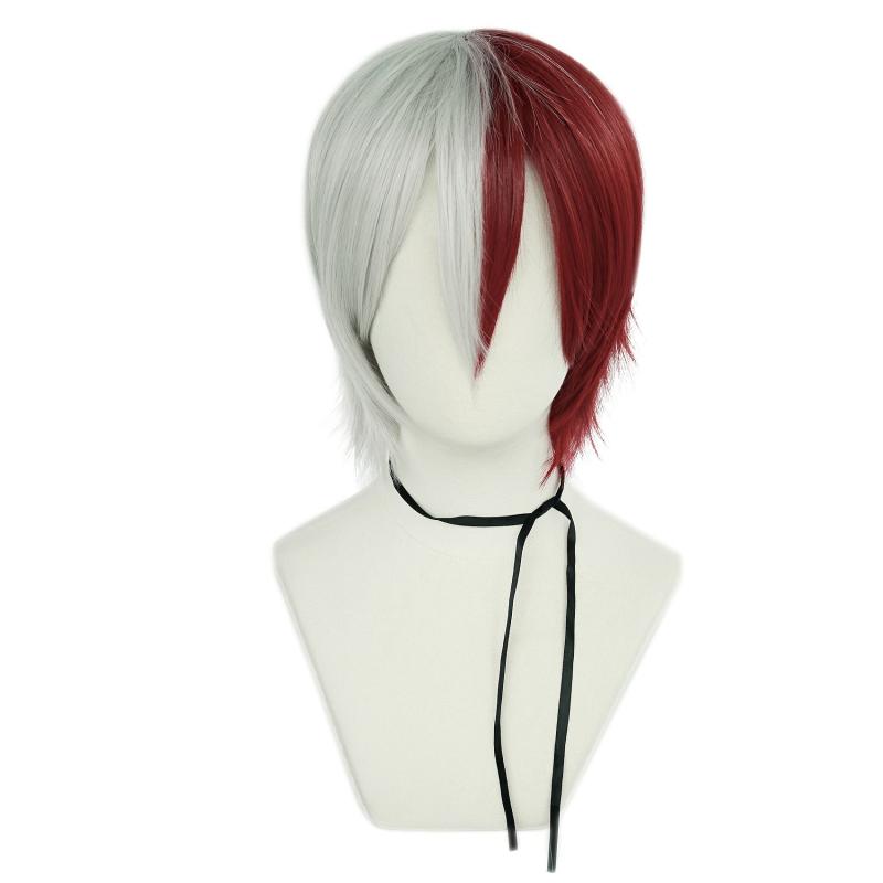 Red Synthetic Cosplay Wig For Halloween + 1pc Wig Cap