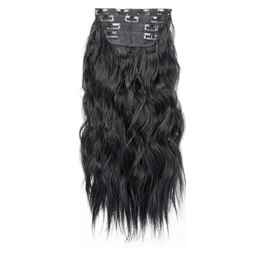 4pcs Long Curly Clip in Hair Extensions Natural Looking Synthetic Hair