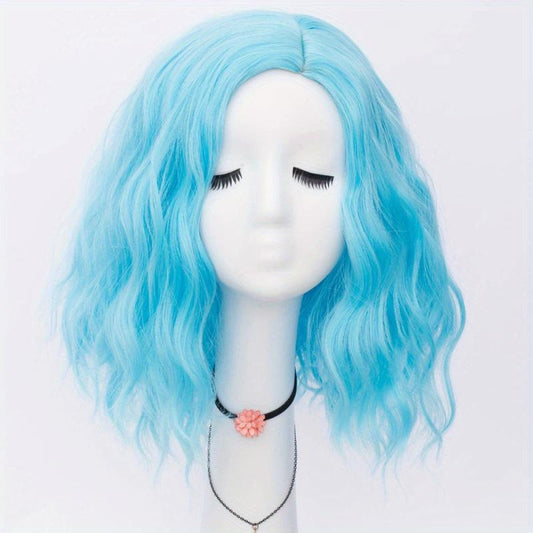 Gray Short Wave Natural Hair Wig with Bangs
