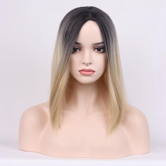 Short Curly Bob Cut Wig With Bangs Synthetic Wig Heat Resistant