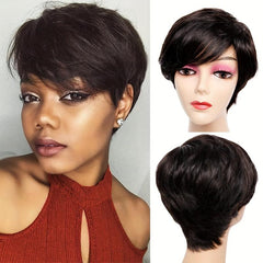 Pixie Cut Wig With Bangs Human Hair Short Wigs For Women