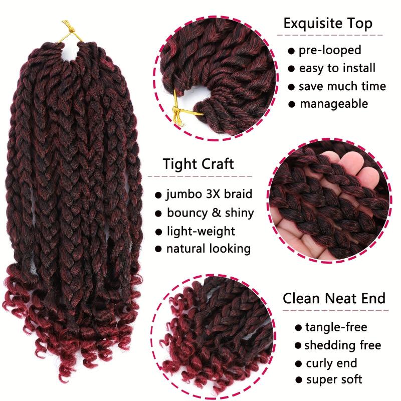 6 Packs Curly Ends Crochet 25 4 Cm Omber Bob Box Braid Crochet Hair