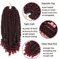 6 Packs Curly Ends Crochet 25 4 Cm Omber Bob Box Braid Crochet Hair