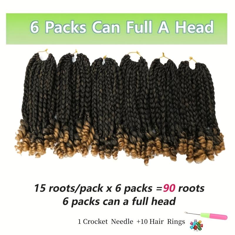 6 Packs Curly Ends Crochet 25 4 Cm Omber Bob Box Braid Crochet Hair