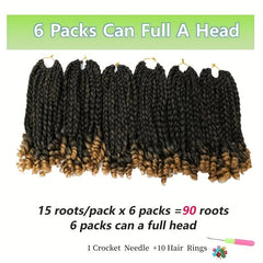 6 Packs Curly Ends Crochet 25 4 Cm Omber Bob Box Braid Crochet Hair