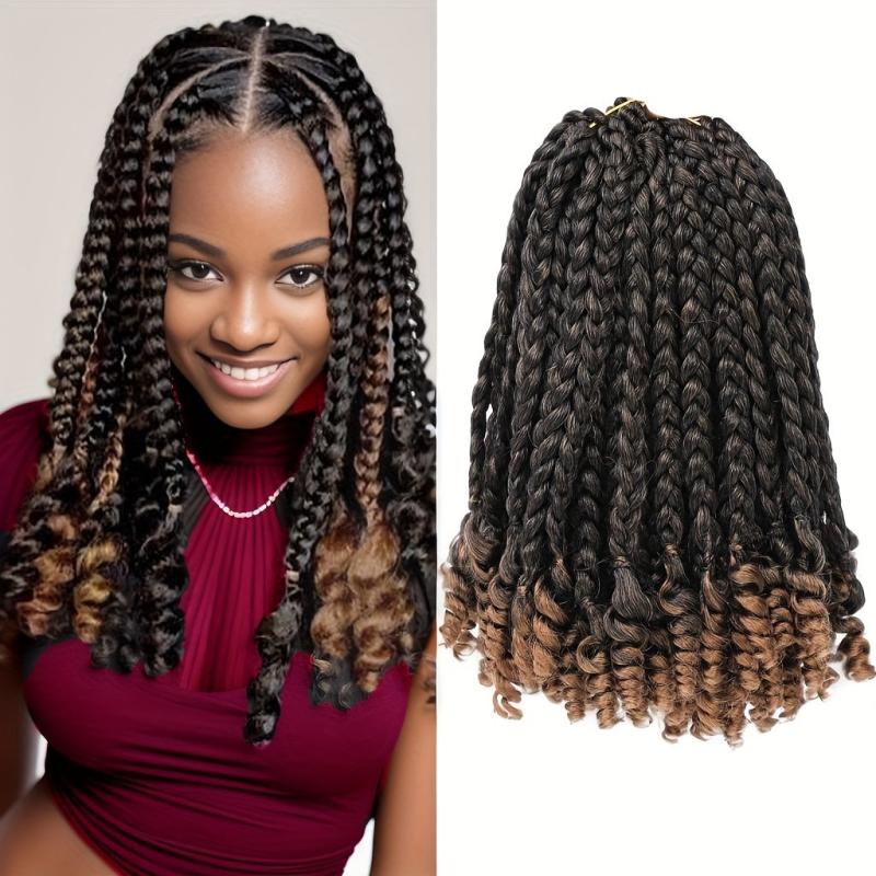 6 Packs Curly Ends Crochet 25 4 Cm Omber Bob Box Braid Crochet Hair