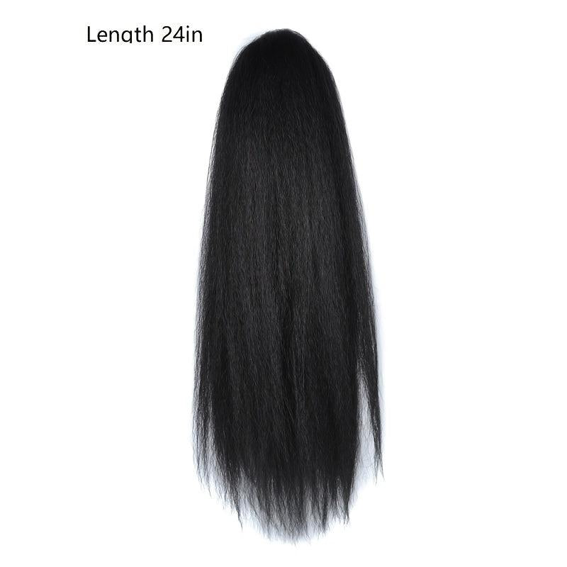 Long Curly Straight Drawstring Ponytail For Women