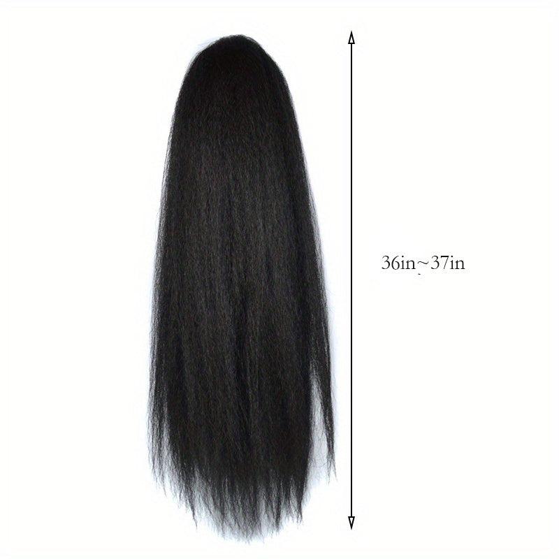 Long Curly Straight Drawstring Ponytail For Women