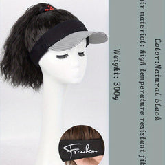 Baseball Cap with 40-64 cm Synthetic Ponytail Extensions Wig for Daily Use